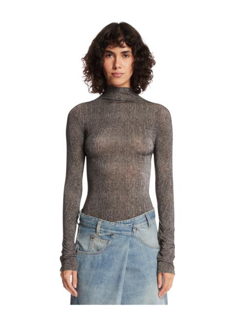 Maison Margiela Gray Chevron Sheer Bodysuit
