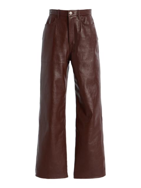 RÙADH The Quinn High-Rise Leather Pants brown