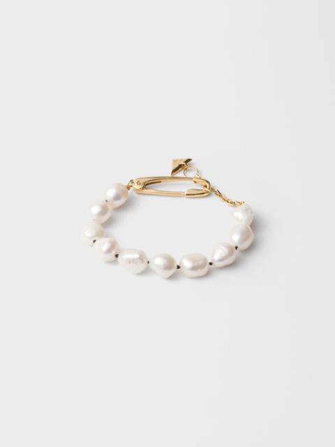 Prada Metal bracelet with pearls