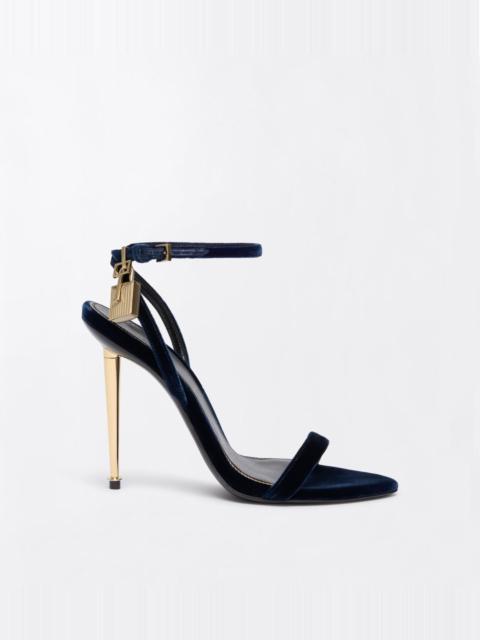 TOM FORD VELVET PADLOCK POINTY NAKED SANDAL