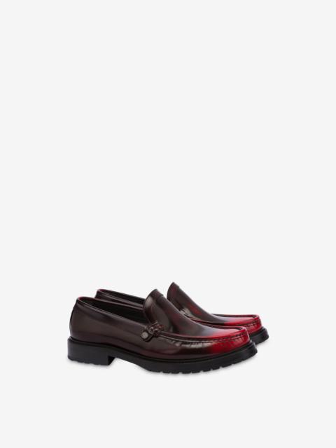 Moschino COLLEGE GRADIENT-EFFECT CALFSKIN LOAFERS