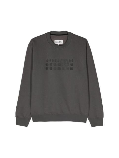 numbers motif-print sweatshirt
