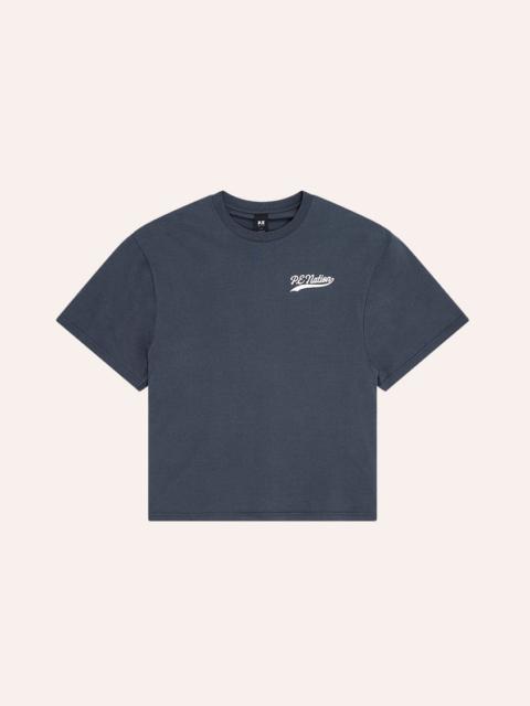 P.E NATION VARSITY OVERSIZED SHORT SLEEVE TEE IN MARINE BLUE