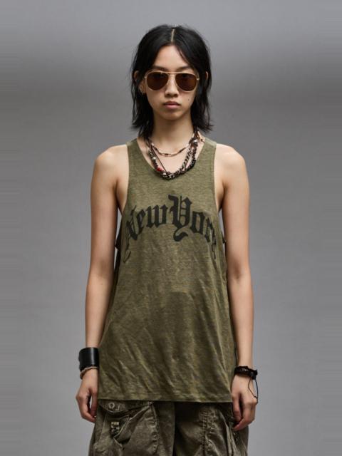 R13 NEW YORK RELAXED TANK - OLIVE