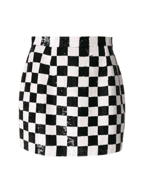ASHISH sequins check mini skirt