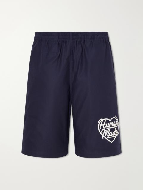 Human Made Straight-Leg Logo-Print Cotton-Twill Shorts