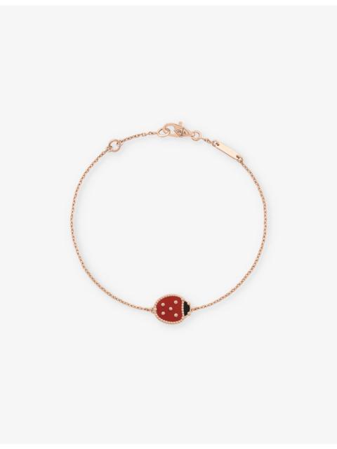 Van Cleef & Arpels Lucky Spring 18ct rose gold, carnelian and onyx bracelet