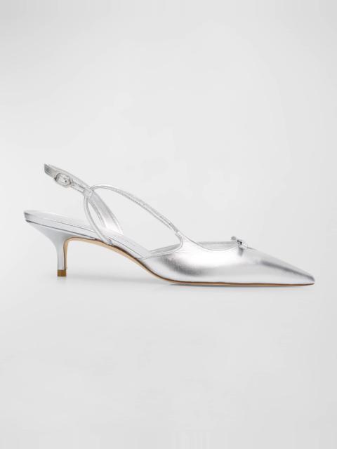 Tully Metallic Bow Slingback Pumps