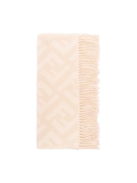 FENDI FF-monogram fringed scarf