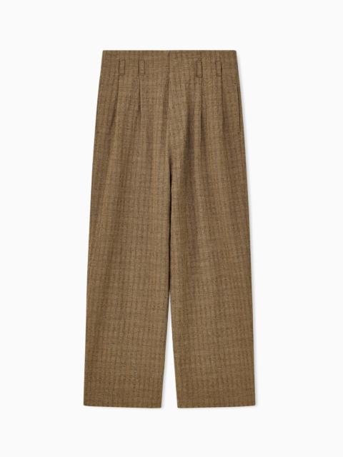 EMPORIO ARMANI LAMÉ STRIPED JACQUARD TROUSERS