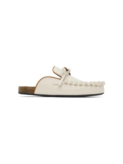 JW Anderson Off-White Ruffle Slip-on Loafers