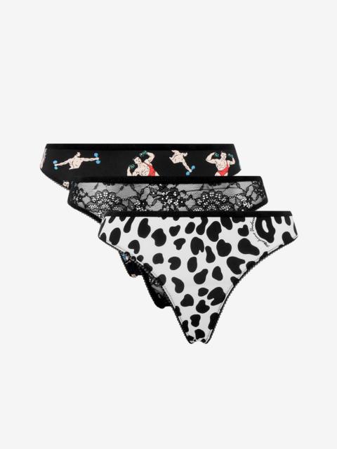Moschino SET OF 3 PATTERNED BRIEFS