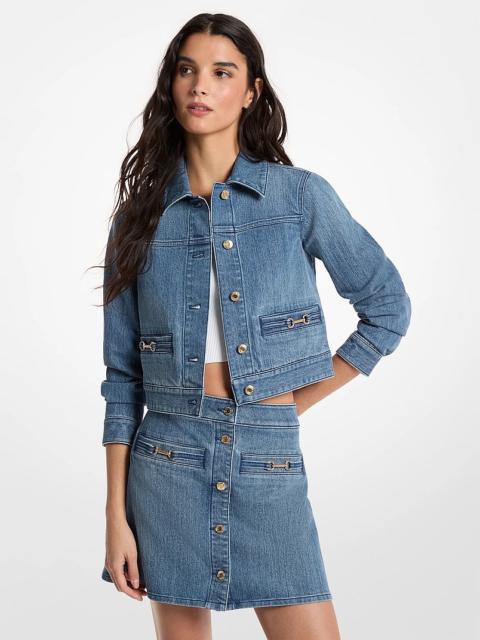 MICHAEL KORS Carson Denim Cropped Jacket