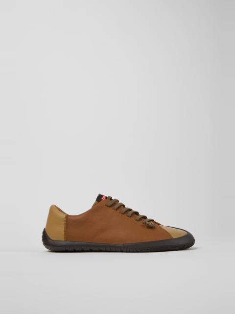 CAMPER Twins Brown Leather Shoes for Men.