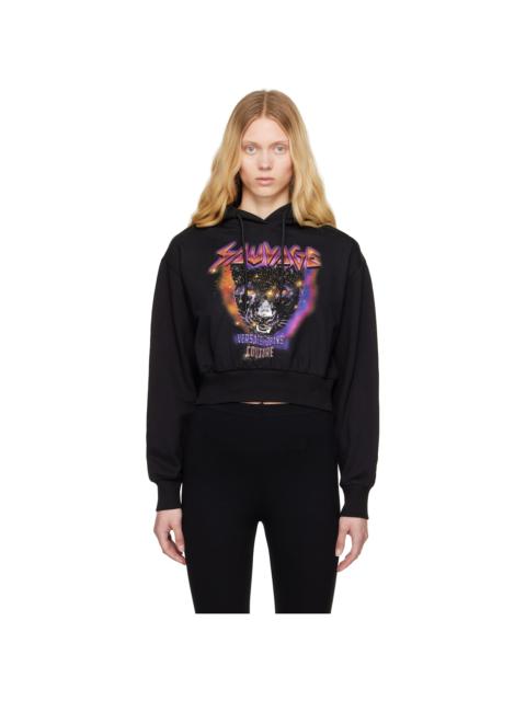 VERSACE JEANS COUTURE Black Screen-Printed Hoodie