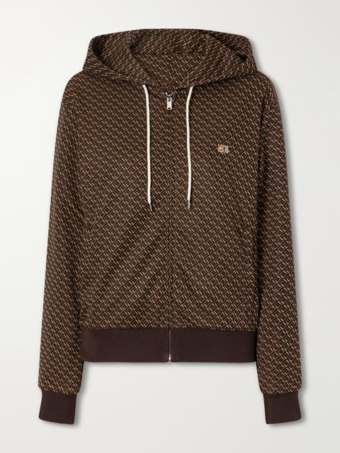 WALES BONNER Logo-embroidered Jacquard-knit Zip-up Hoodie