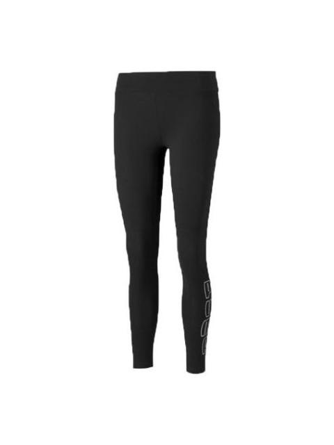 PUMA (WMNS) PUMA Holiday Leggings Logo Sports Training gym pants Black 847692-51