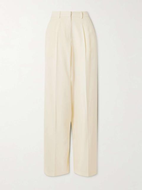 MAGDA BUTRYM Pleated wool and silk-blend cady straight-leg pants