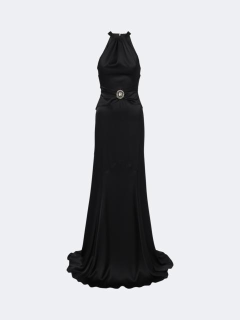 David Koma Embellished halterneck satin gown
