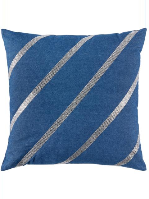 Tanner Fletcher Blue Diagonal Rhinestone Cushion