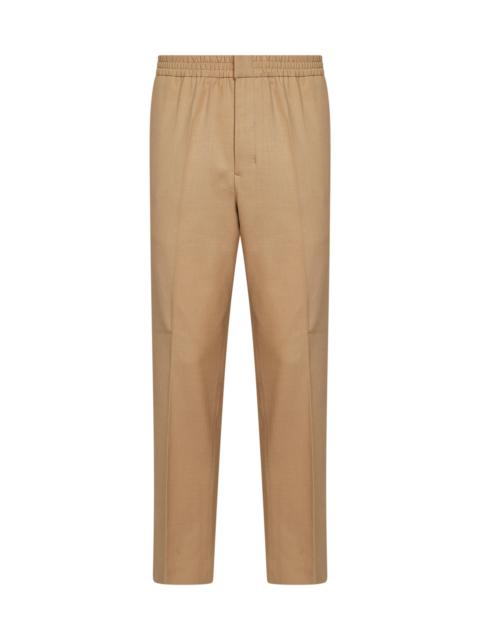 AMI Paris Beige wool serge trousers with elasticated waistband
