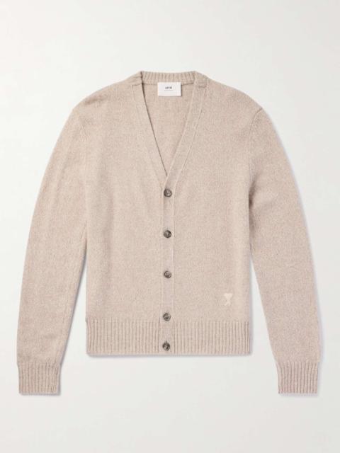 AMI Paris ADC Logo-Embroidered Cashmere and Wool-Blend Cardigan
