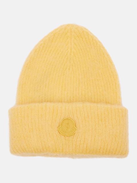 Moncler Logo mohair and wool-blend beanie