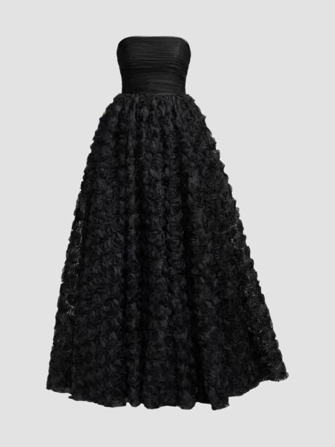 MAC DUGGAL Women's Strapless Rosette Lace Ballgown - Black