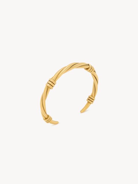 SAINT LAURENT TWIST CUFF IN METAL
