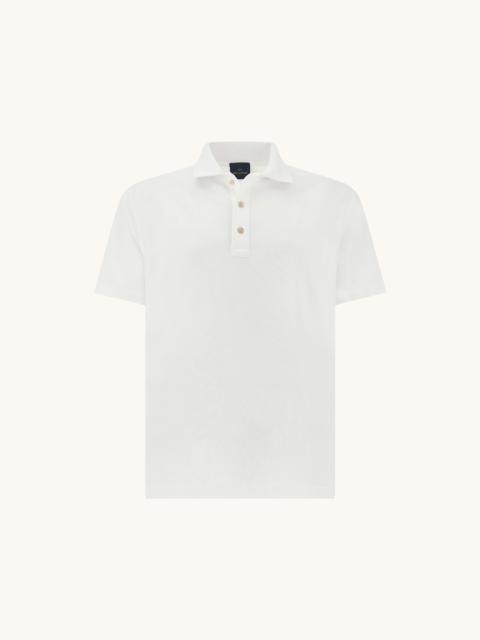 Paul & Shark POLO SHIRT IN DOUBLE MERCERISED COTTON JERSEY WITH LINEN DETAILS
