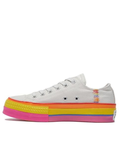 (WMNS) Converse Chuck Taylor All Star Lift Low 'Rainbow - Vintage White' 564992C