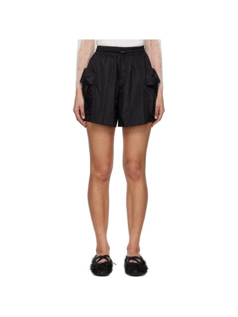 Simone Rocha Black Cargo Pocket Flare Shorts