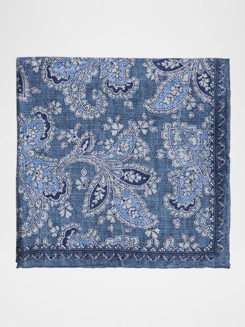 Brunello Cucinelli Men's Silk Paisley Pocket Square