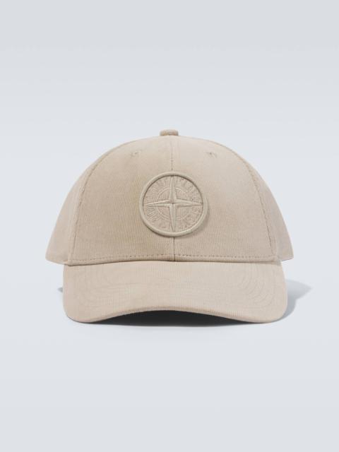 Stone Island Compass embroidered corduroy baseball cap
