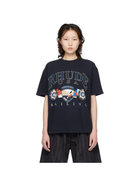 Rhude Black USA Sailing Icon T-shirt