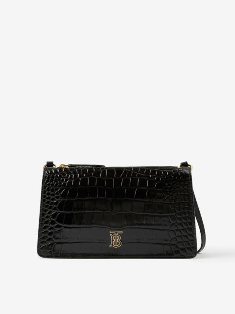 Burberry Embossed Leather TB Pouch