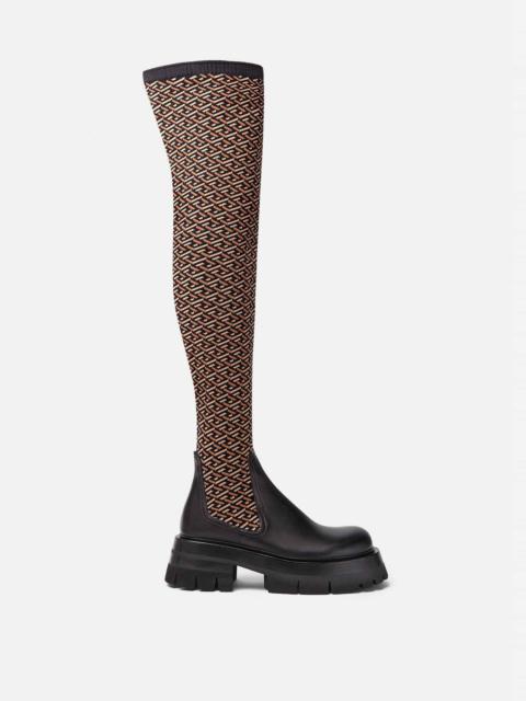 VERSACE Leonidas Thigh High Boots