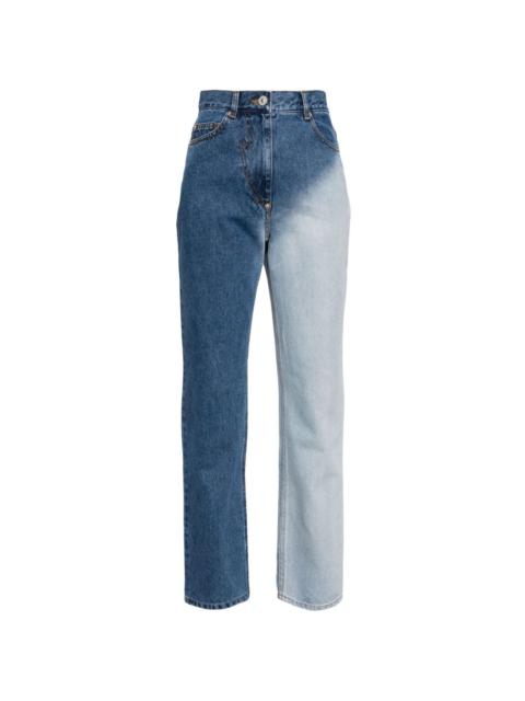 pushBUTTON high-rise two-tone jeans