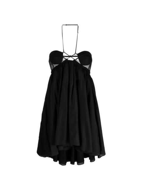 halterneck cut-out minidress