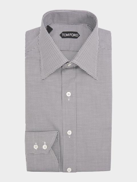 TOM FORD Men's Cotton Micro-Houndstooth Dress Shirt