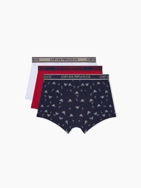 EMPORIO ARMANI THREE-PACK OF BOXER BRIEFS WITH CORE LOGO WAISTBAND