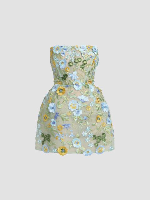 BRONX BANCO Women's Jasmine Maraya Floral Appliqué Strapless Minidress - Blue Multi