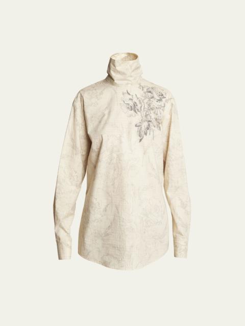 Contisy Floral High-Neck Shirt