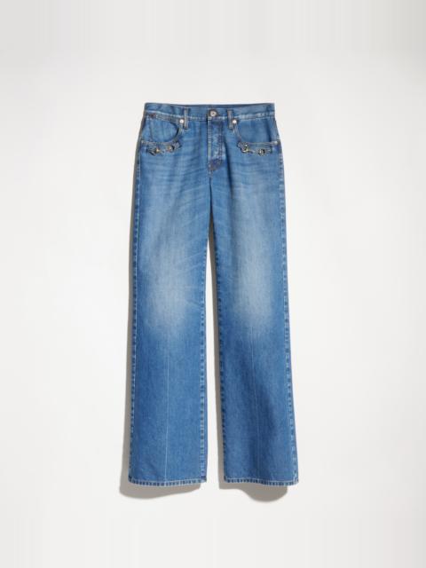GUCCI Bootcut cotton denim pants with Horsebit