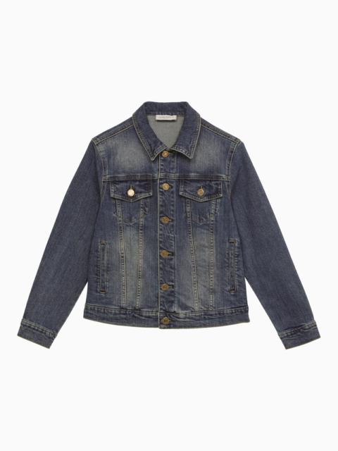 Blue denim jacket with logo