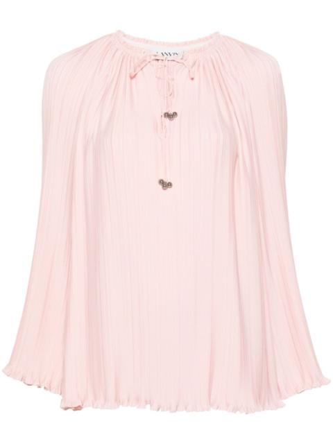 Lanvin long-sleeve pleated blouse