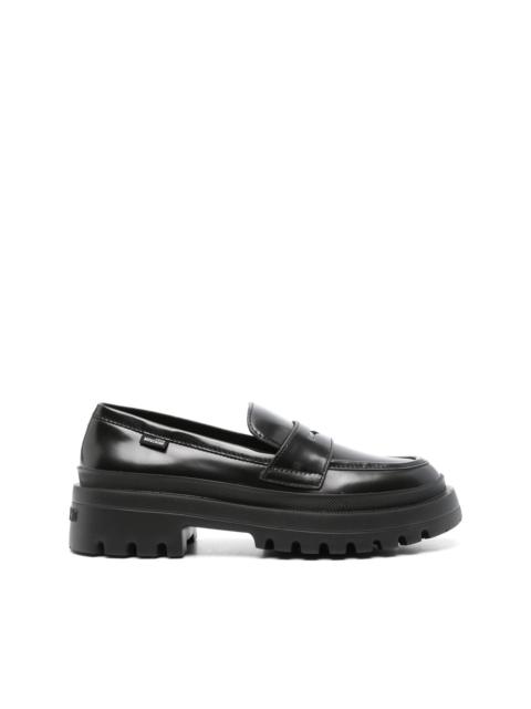 Moschino penny slot leather loafers