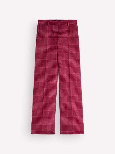 BODEN Belgravia Wool Blend Pants-Pink and Maroon Check