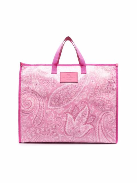 paisley-print tote bag