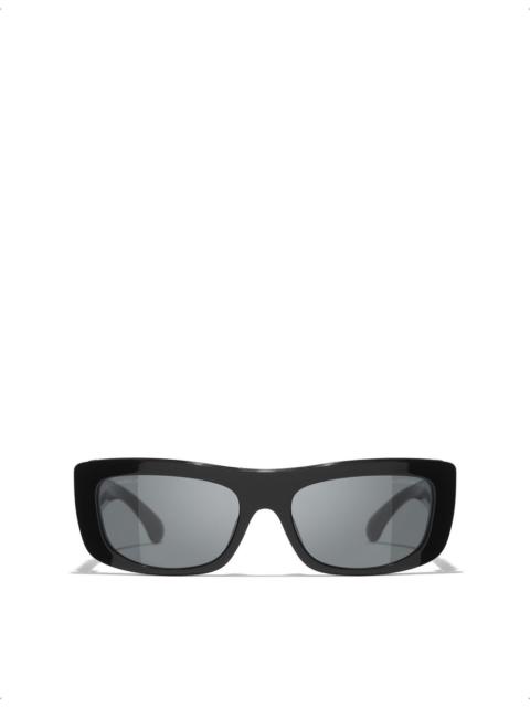 CHANEL CH5559 Rectangle-Frame Acetate Sunglasses